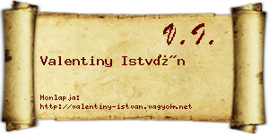 Valentiny István névjegykártya